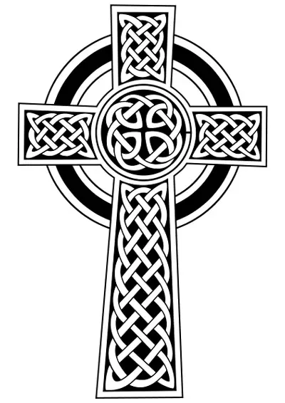 A Celtic Cross clipart piece with the classic moon high cross design 